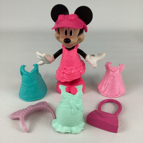 Disney Minnie Mouse Snap N Style Doll Figure Bowtique Outfits Dress Bows Purse