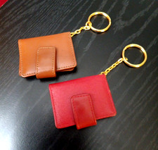2 Vintage Princess Gardner Genuine Leather Key Rings Red Brown Photo New
