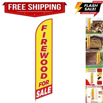 2.5 x 12 ft Firewood Feather Flag Only - Windless Single-sided Printing Feath...