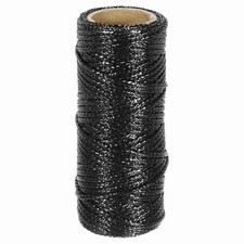 1.5mm Metallic Bakers String, Metallic Bakers Twine, Black, 27Yards