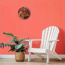 1pc Vintage Round Aluminum Sign - 8x8 Inch High-Quality Metal Wall Art W/Tranqui