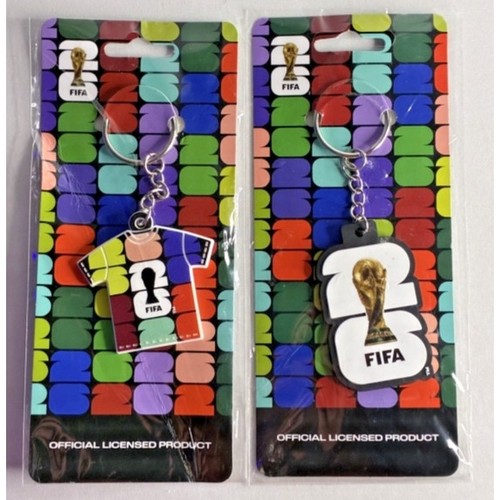 FIFA World Cup 2026 Official Keychain Set Jersey & Trophy Logo New - Lot of 2