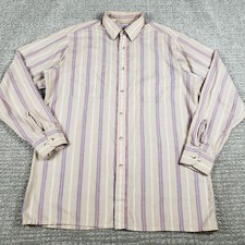 Vtg The King Size Co Shirt Men Large Tall Brown Button up USA Made Single Stitch