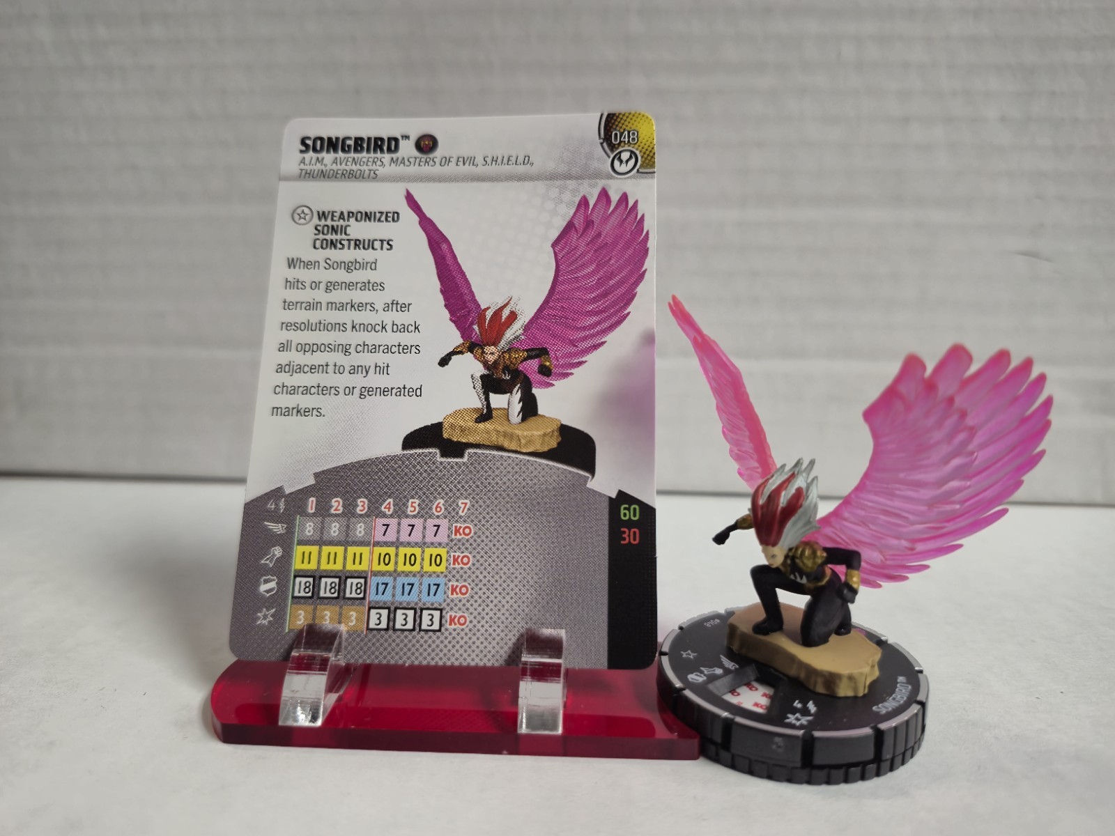 Marvel Heroclix Thunderbolts Songbird 048 Super Rare w/card