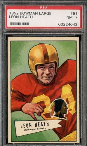 Leon Heath #91 1952 Bowman Large card