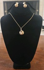 1/20 12kGF Pearl Cage Pendant/Chain Necklace, 14k Matching Earrings, Tested 
