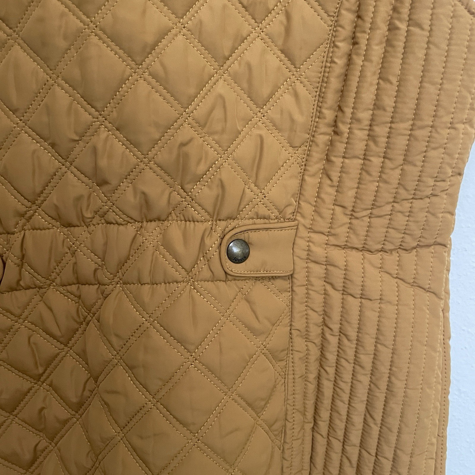 Joules Diamond Quilted Golden Minx Puffer Vest Size 10 Preppy Equestrian Mustard