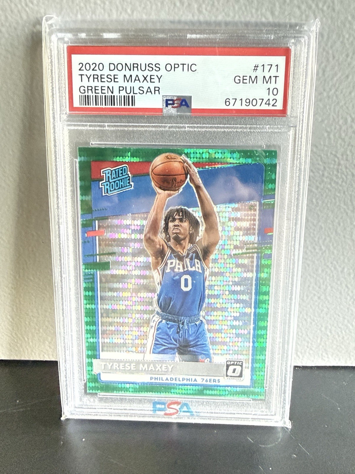 2020 Optic Tyrese Maxey Green Pulsar PSA 10 #171