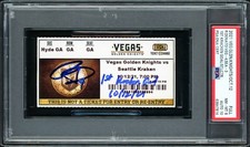 Ryan Donato Auto Kraken Inaugural Game Ticket PSA 8 Sig 10 1st Goal 10/12/21 DNA