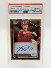 ⚾️🌟2024 BOWMAN CHROME TOMMY TROY ORANGE AUTO /25 DIAMONDBACKS PROSPECT 🌟⚾️