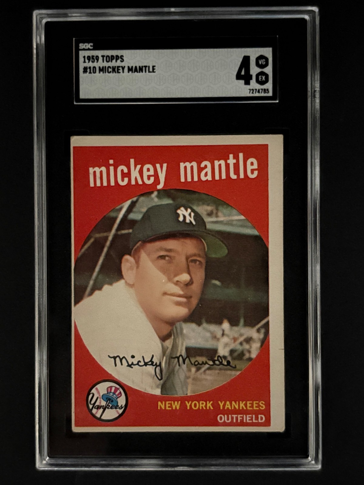 1959 Topps #10 Mickey Mantle SGC 4 VG-EX