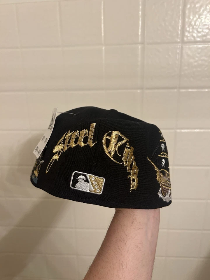 Кепка на резинке New Era 59Fifty Pittsburgh Pirates черная/золотистая, размер 7 1/4 - Изображение 2 из 4