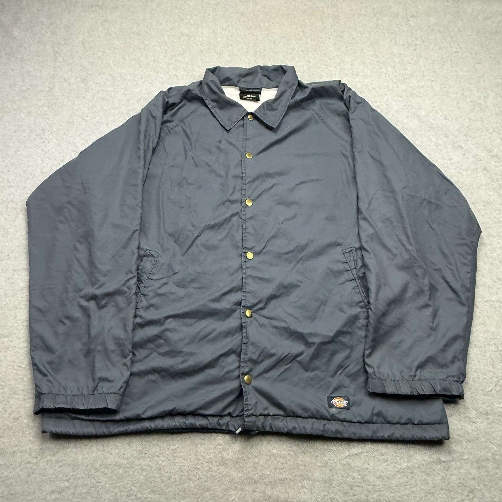Dickies Coach Jacket Men’s XL Black Snap Front Workwear Utility Insulated Coat