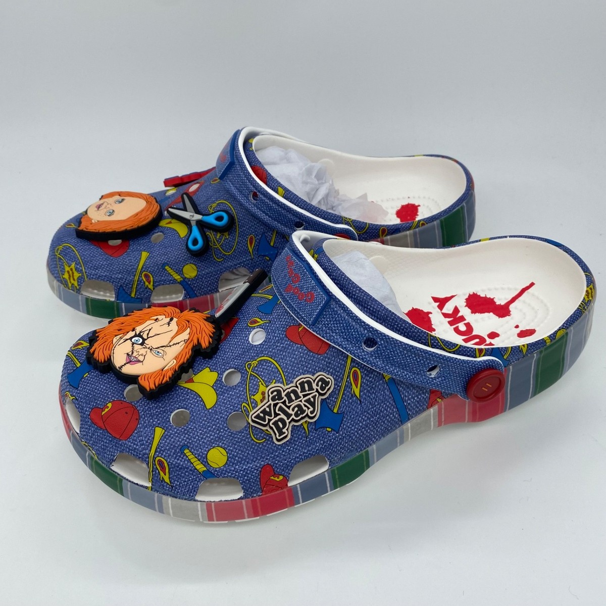 Crocs Chucky Classic Clog Slip On Halloween Doll Multicolor 