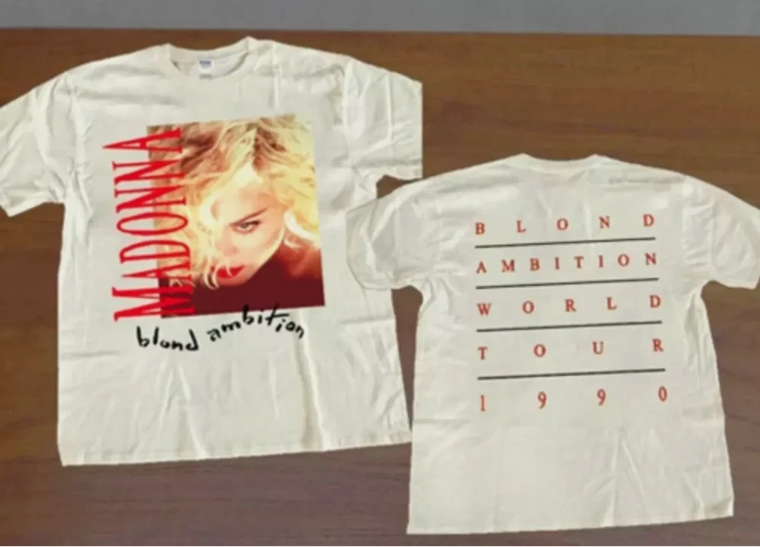 Vintage 1990 Madonna Blond Ambition World Tour Concert T-Shirt