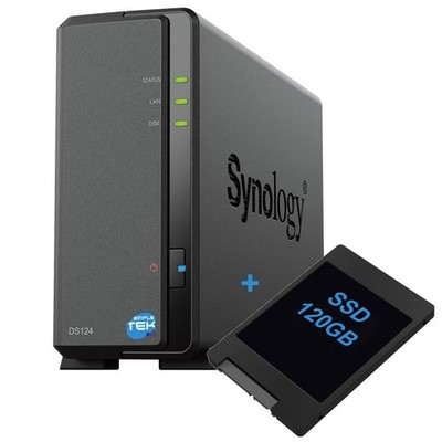 Synology DS124 Nas 1-BAY Slot Single Festplatte SSD 120GB SATA Ethernet Lan IP