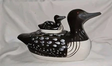 Over And Back Porcelain Cookie Jar Mother Duck Made Portugal