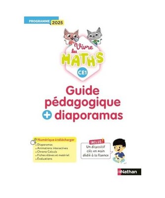 Vivre les maths - CE1 - Guide pédagogique + Diaporamas - Programme 2025, Jardy,