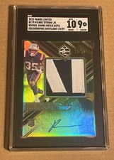 2022 Panini Limited /29 Pierre Strong Jr #179 RPA Rookie Jumbo Patch Auto RC