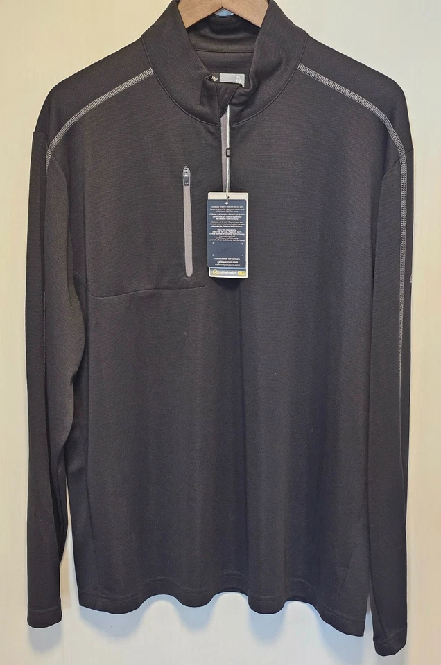 Pullover Callaway Opti-Dri Series Hombre Cuarto Cremallera Negro Talla XL NUEVO CON ETIQUETAS Foto 4 de 4