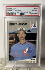 1989 Fleer Randy Johnson Marlboro Add Blacked Out PSA 8 