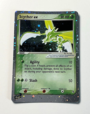 The Pokémon Company Scyther ex 102/109 EX Ruby & Sapphire Holo Eng 2003 HP80
