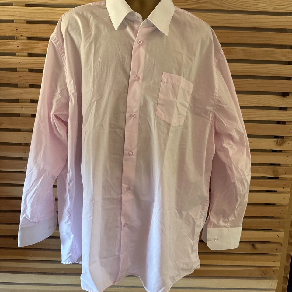 BERLIONI MENS ITALY DRESS SHIRT TWO-TONE LONG SLEEVE  FRENCH CUFF 3 XL CL-1-21 - Image 2 of 4