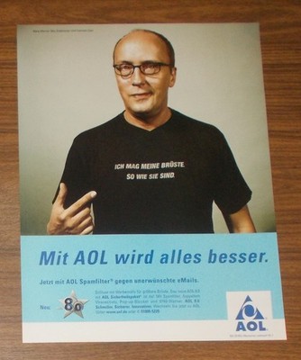 Rare Advertising AOL Hans Werner Olm - I Like My Breasts As They Are 2003