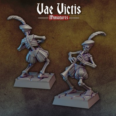 ''Skeleton Piper'' Vae Victis Miniatures D&D Warhammer Mordheim Frostgrave doot