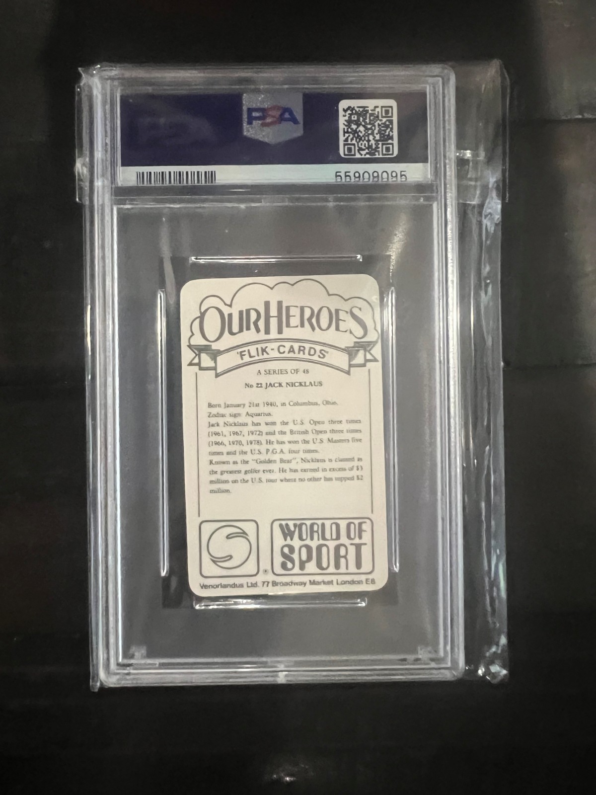 1979 Venorlandus LTD Our Heroes World Of Sport #22 Jack Nicklaus Mint PSA 9  view 2