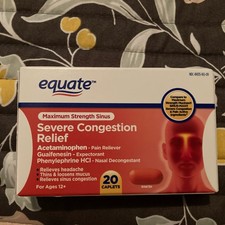 Equate Severe Congestion relief, 20 caplets, exp 0ct 2027