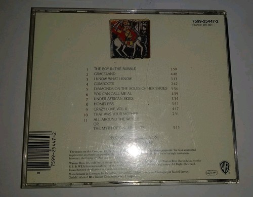 Paul Simon Graceland - 1986 Warner CD - pop rock folk Good Condition Free Post - Picture 4 of 5