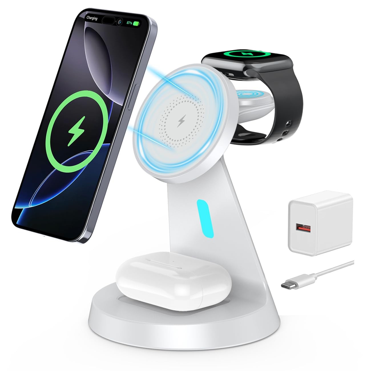 3-in-1 Magsafe Wireless Charging Station for iPhone Apple Watch AirPods