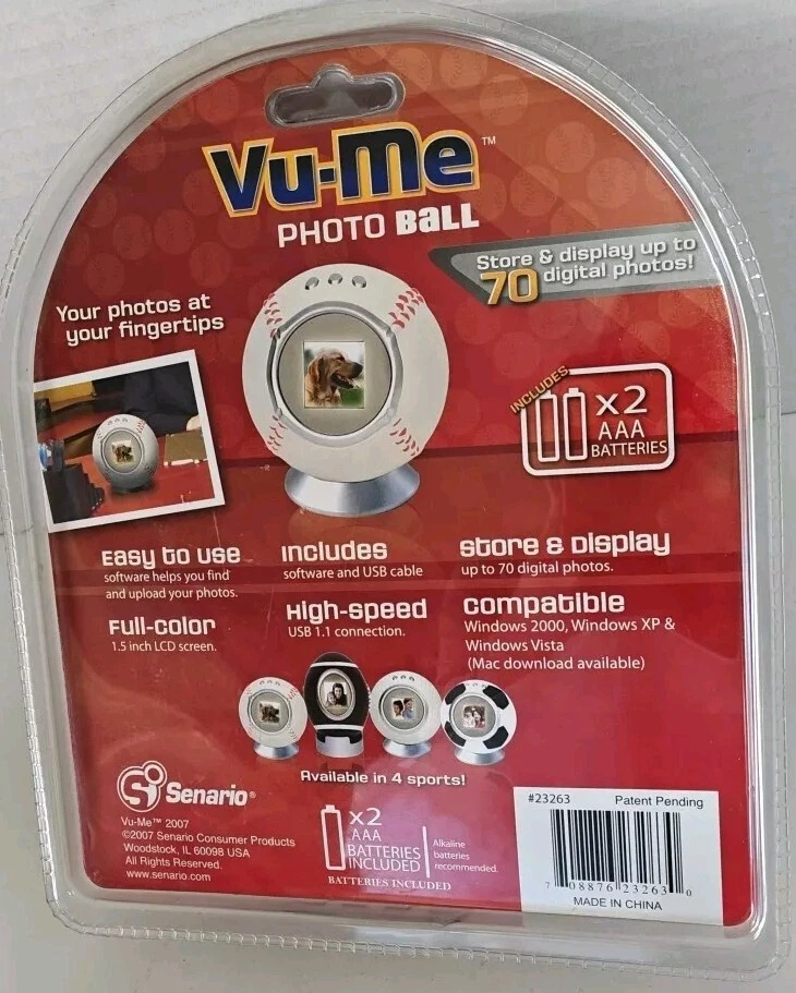 Vu-Me Photo Ball Digital Photo Frame - Baseball - NEW in Package - Image 2 of 2