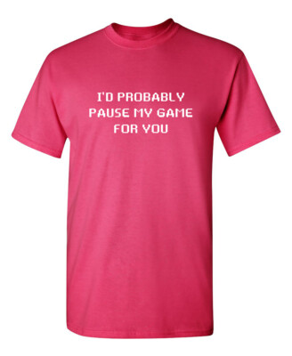 I'd Probably Pause My Game For You Sarcastic Novelty Funny T-Shirts