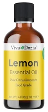 Viva Doria Pure Lemon Essential Oil, Food Grade, 4 Fl oz
