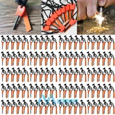 Lot 100x Fire Starter Flint Steel Striker Survival Kit Ferro Rod Outdoor Camping