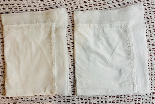 Gorgeous Intricate White Cotton Embroidered Eyelet Decorative Pillow Shams - Picture 7 of 17