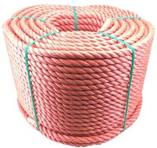 Red Polypropylene Rope, Poly Rope Coils, Cheap Rope - Select Length & Diameter