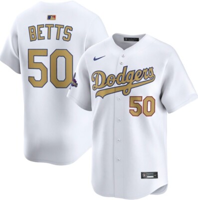 Dodgers BETTS ユニフォーム　のみ　XL FANATICS Nike MLB Los Angeles Dodgers Mookie Betts #50 Gold