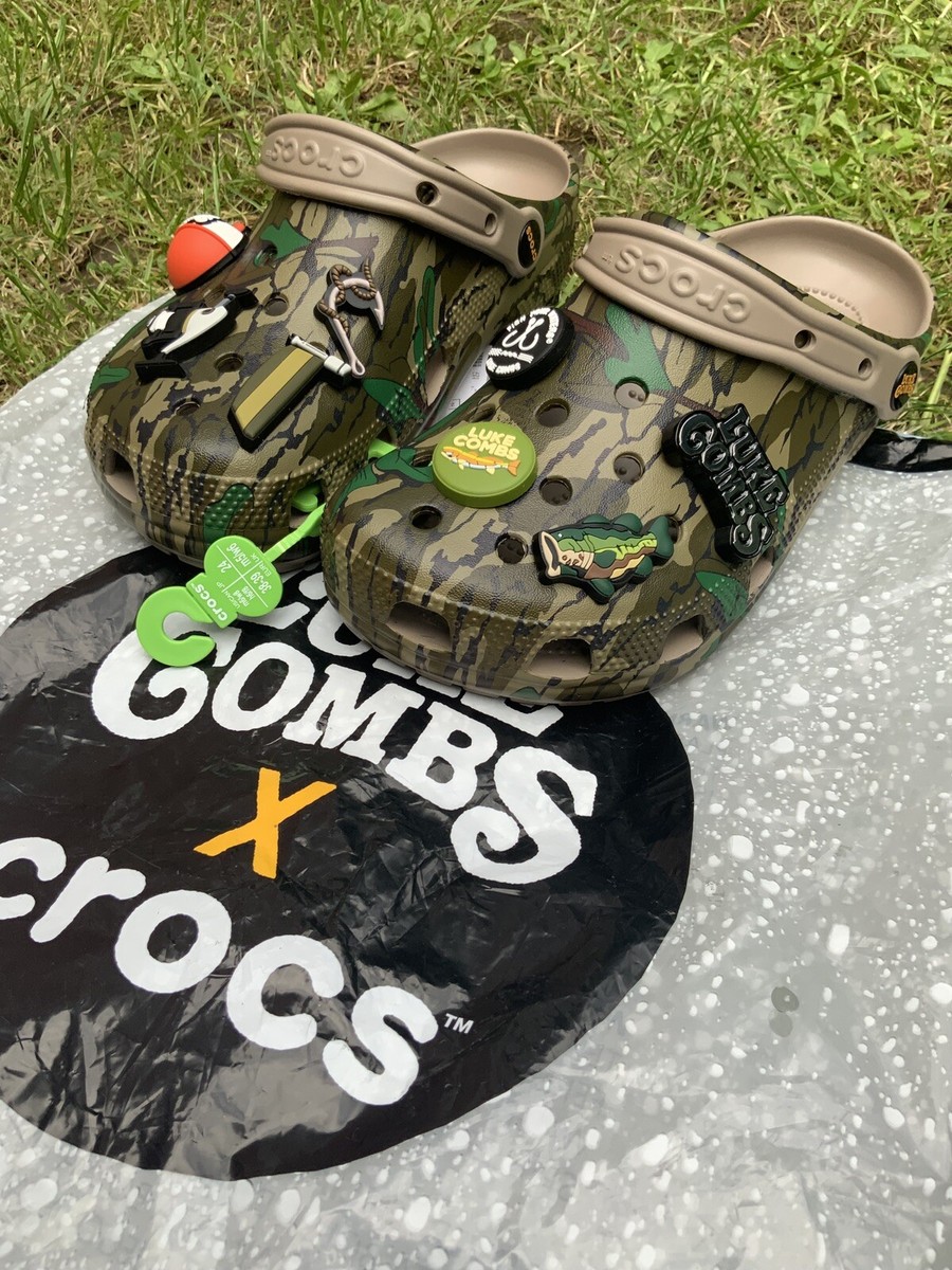 LUKE COMBS CROCS Bootleggers Mossy Oak Camo Unisex Classic Clog Jibbitz US  M6 W8