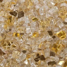 High Luster, 1/4" Reflective Tempered Fire Glass in Sunstorm Gold -10 Pounds
