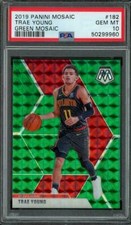 TRAE YOUNG 2019 PANINI MOSAIC #182 GREEN PRIZM PSA 10 Gem Mint Hawks 2nd Year