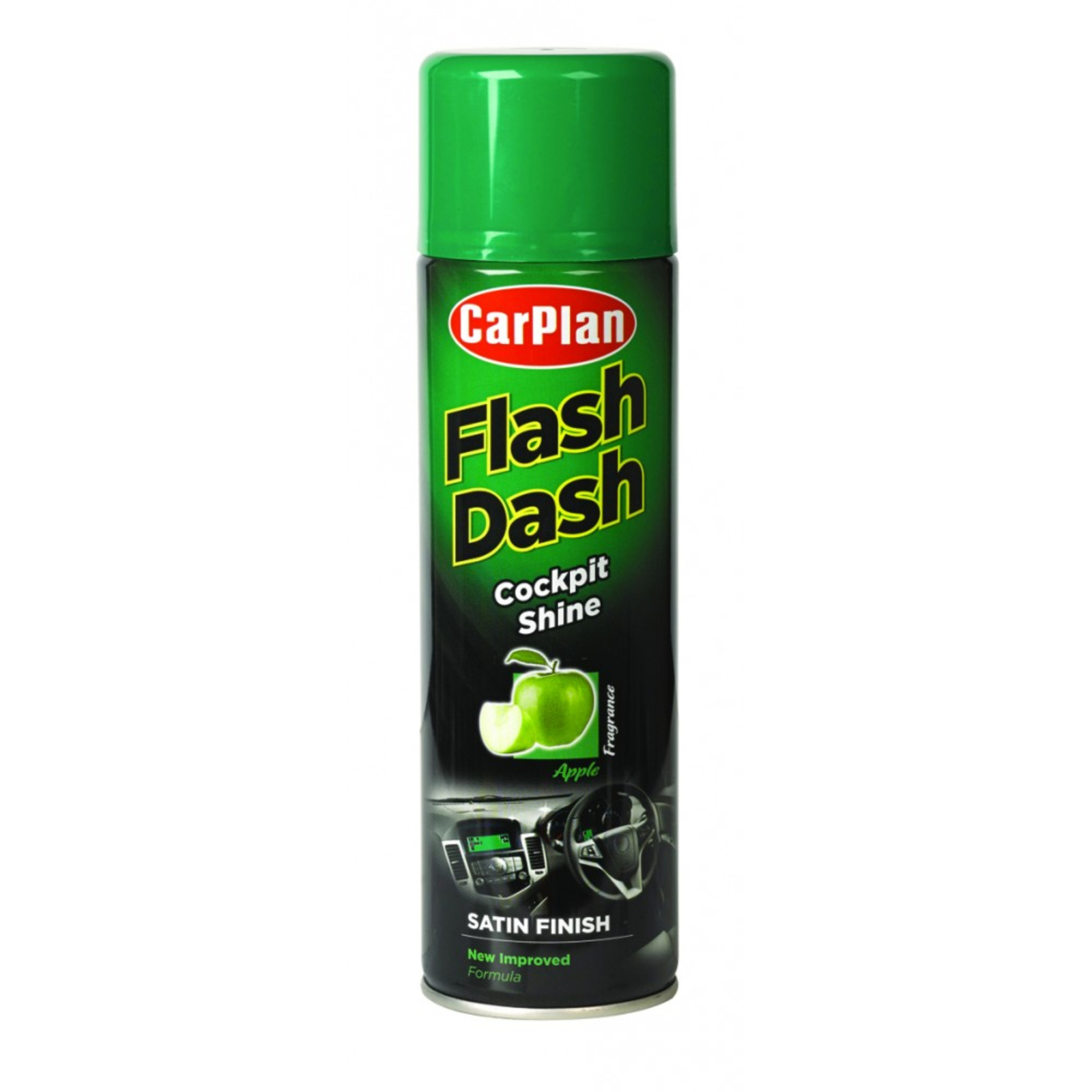 CarPlan Flash Dash Cockpit Shine Gloss Apple Fragrance Satins Anti Static 500mL