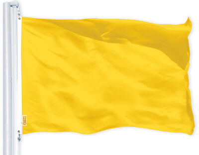 G128 Solid Golden Yellow Color Flag 4x6 Ft LiteWeave Pro Printed 150D Polyester