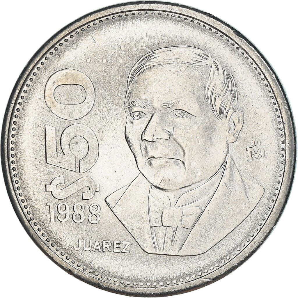 Mexico 50 Pesos Coin | Benito Pablo Juarez Garcia | Eagle | Shield