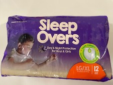 SLEEP OVERS Day  Night Protection for Boys and Girls LG/XL 1 Pack Of 12
