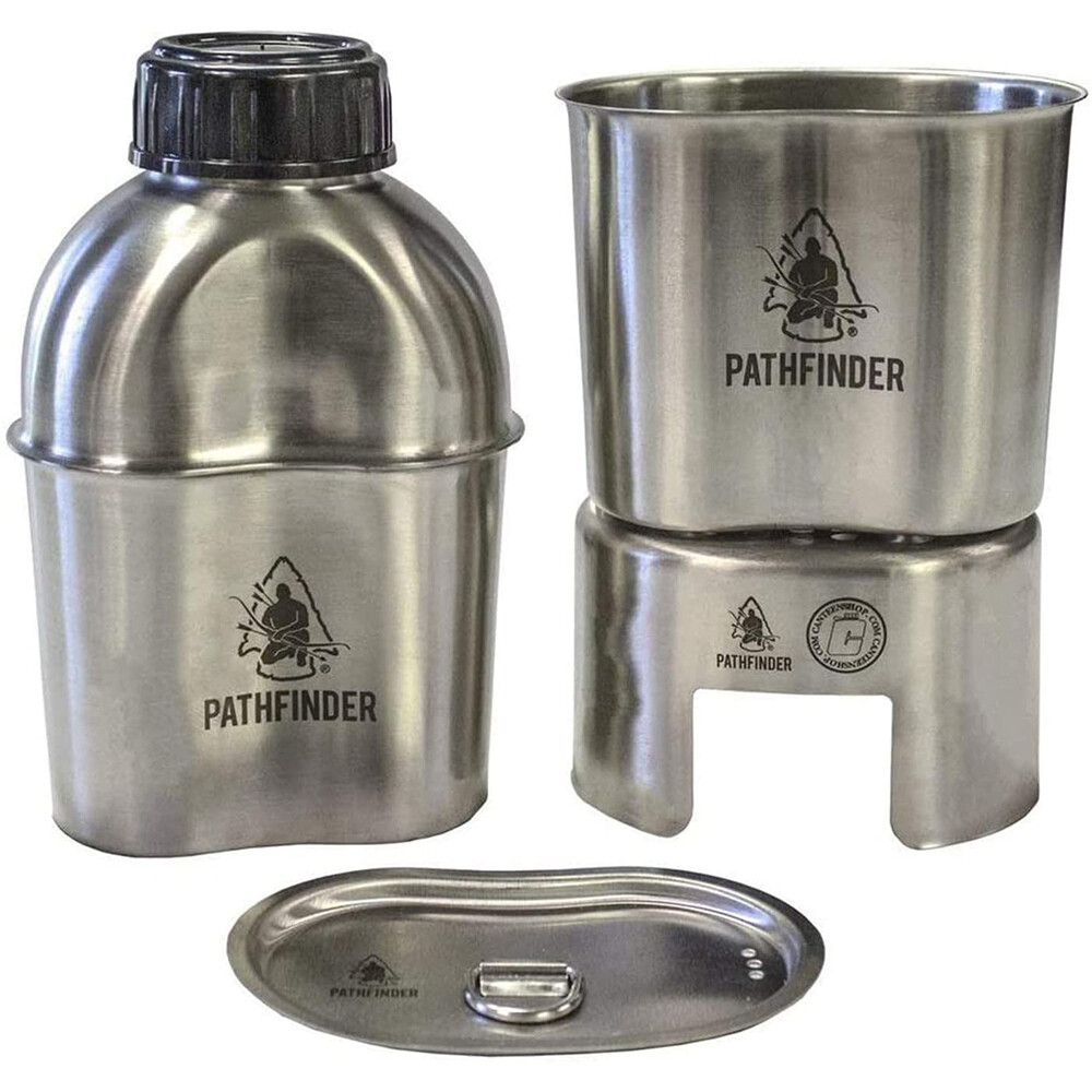 Pathfinder Canteen Cooking Set With Canteen, Nesting Stove & Cup Lid w