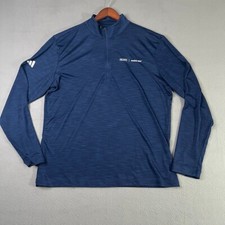 Adidas Mens Large Lightweight Collegiate Navy Quarter-Zip Pullover UPF 50 New