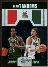 Brandon Jennings/Andrew Bogut Card 2010-11 Absolute Team Tandems Materials #8 